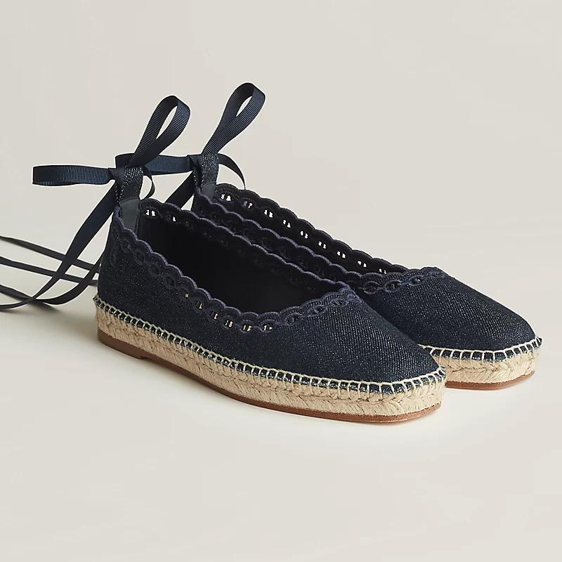 Giày Hermes Guapa Espadrille Nữ Xanh Navy